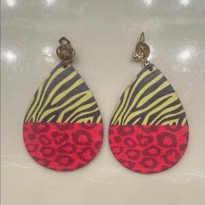 Animal Print Clip On Earrings